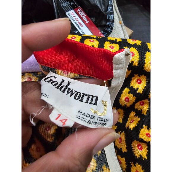 Unique Vintage Goldworm Dress with Trevira 2000  Polyester - Picture 3 of 7